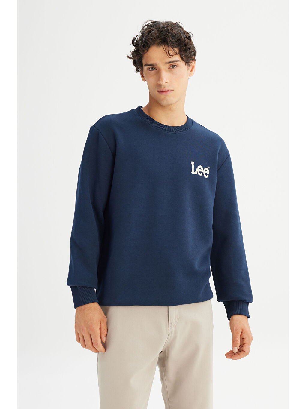 Lacivert Regular Fit Bisiklet Yaka İçi Polarlı Sweatshirt