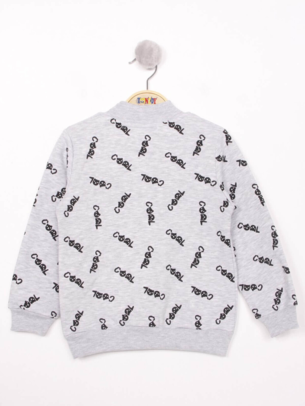 Gri Erkek Çocuk Komple Baskılı İçi Pamuklu Sweatshirt-1