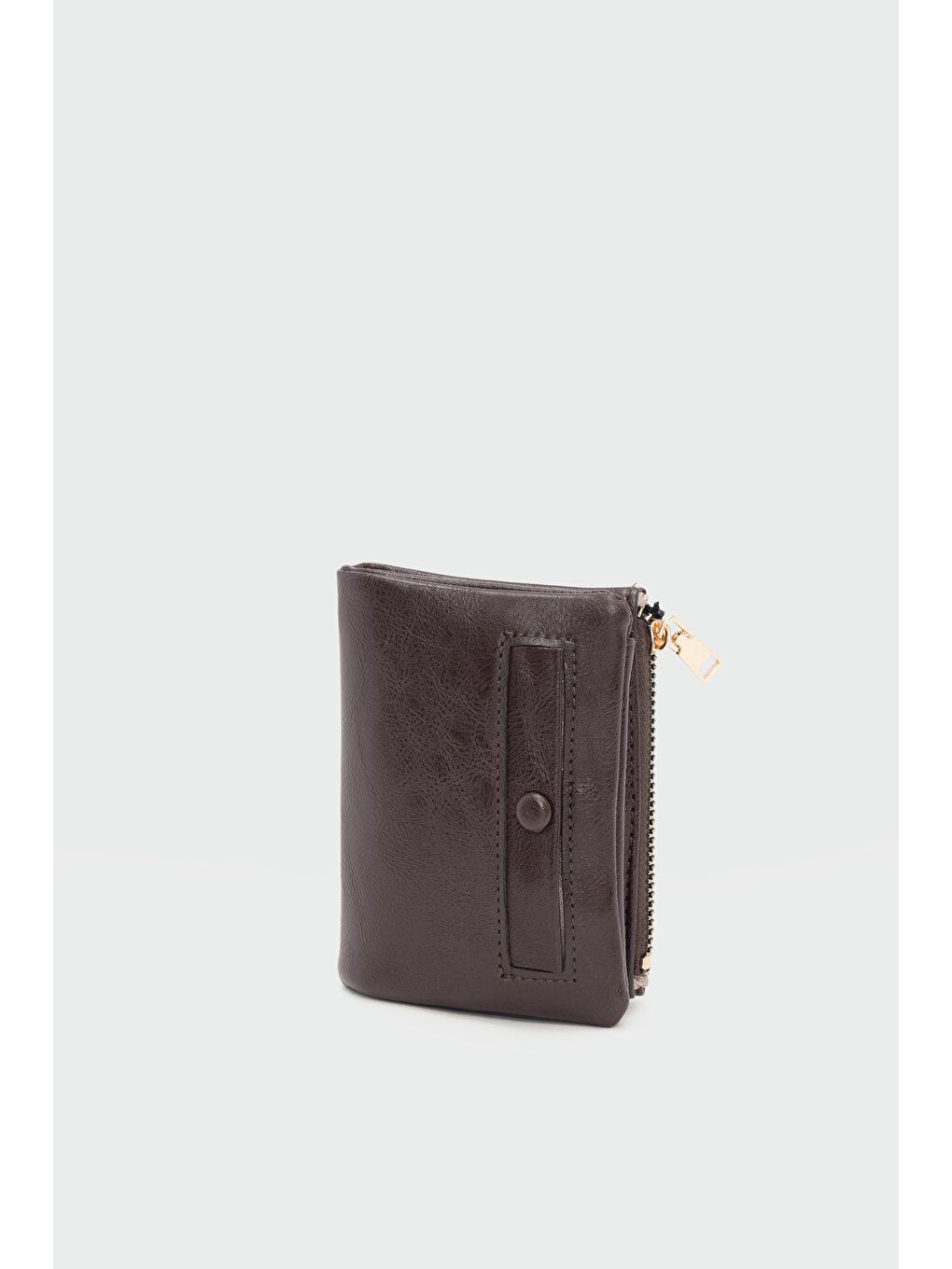 Kahverengi Elsa Düğmeli Kadın Cüzdan Kahve-3