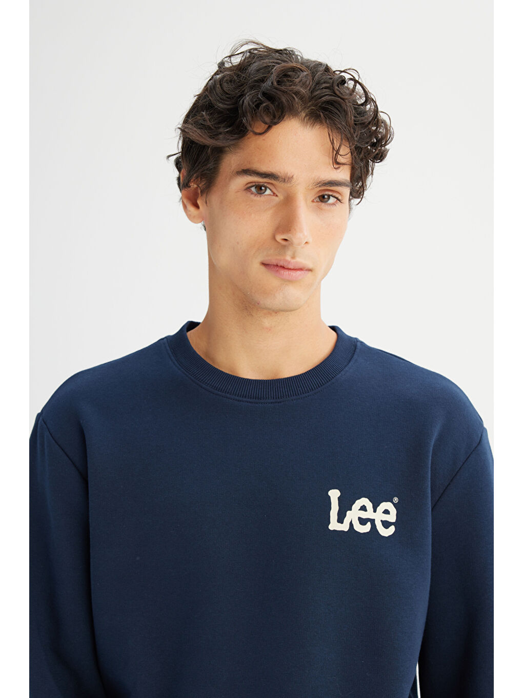 Lacivert Regular Fit Bisiklet Yaka İçi Polarlı Sweatshirt-3