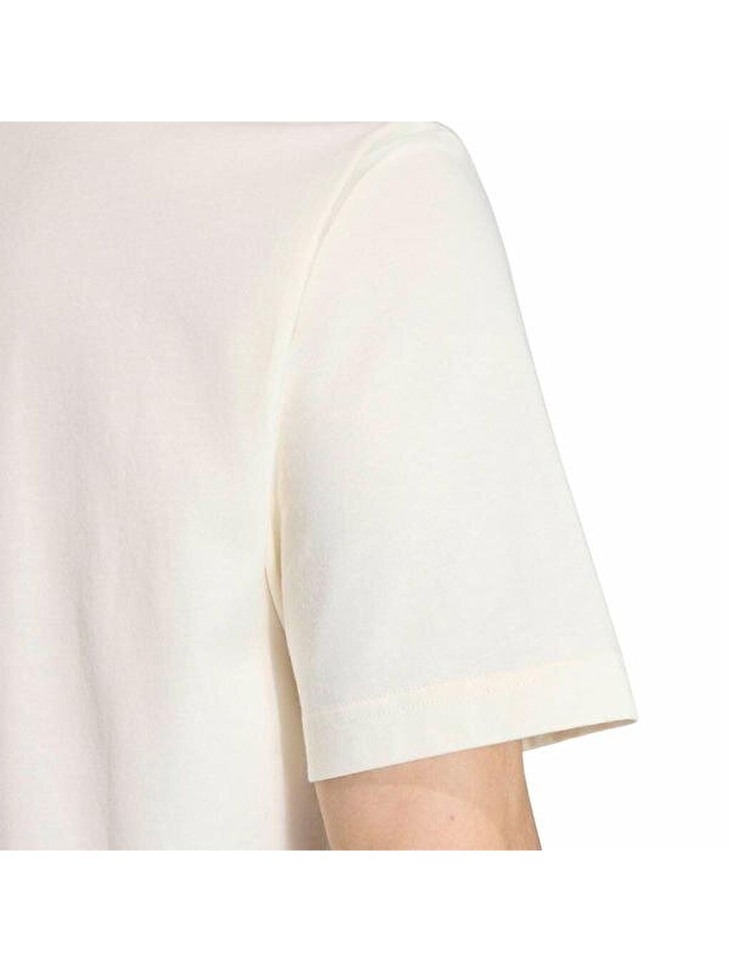 Essentials Small Logo Single Jersey Erkek Ekru Yuvarlak Yaka Tişört-2