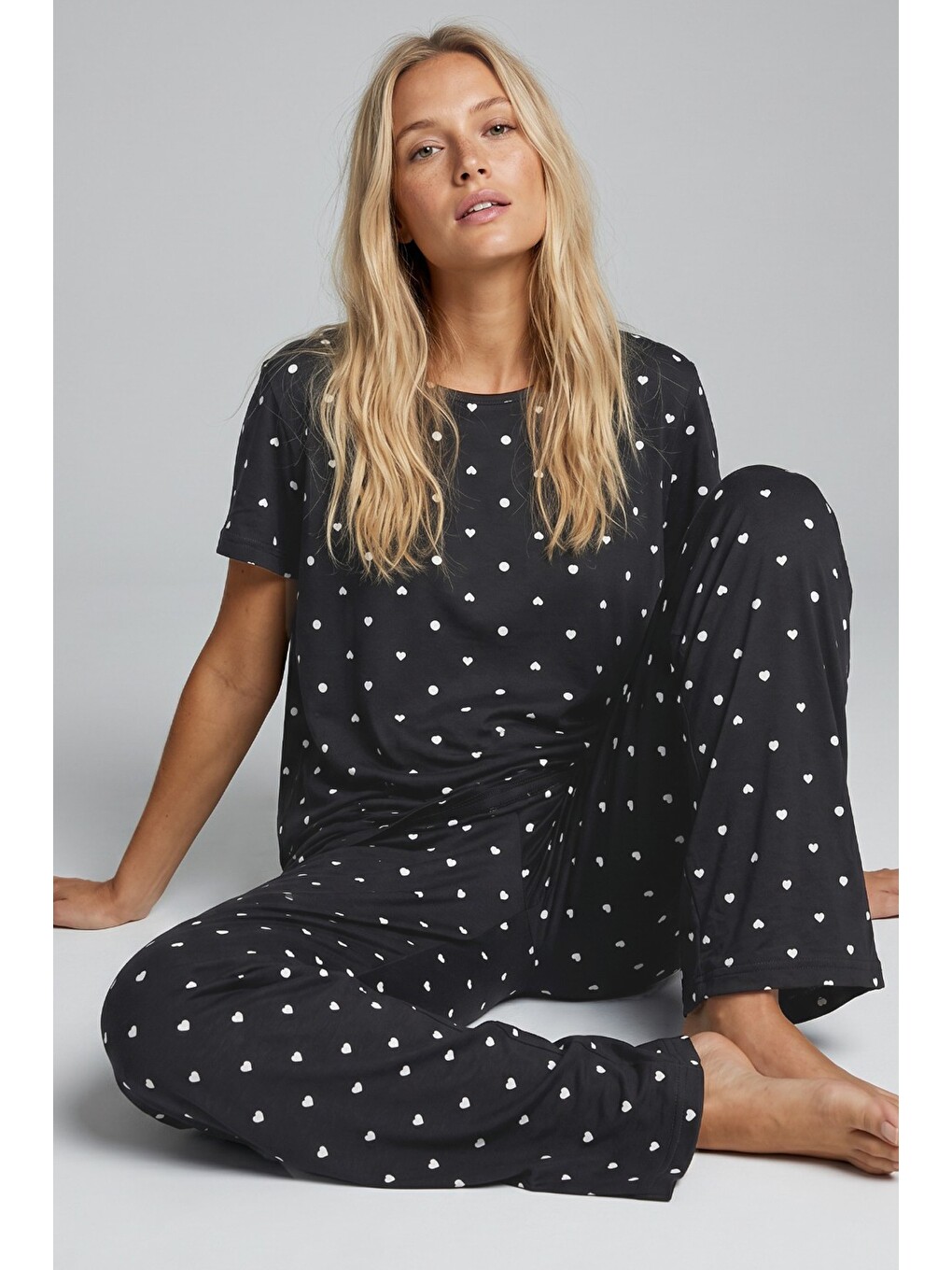 Karışık Pamuklu Örme Pijama Takımı 8025