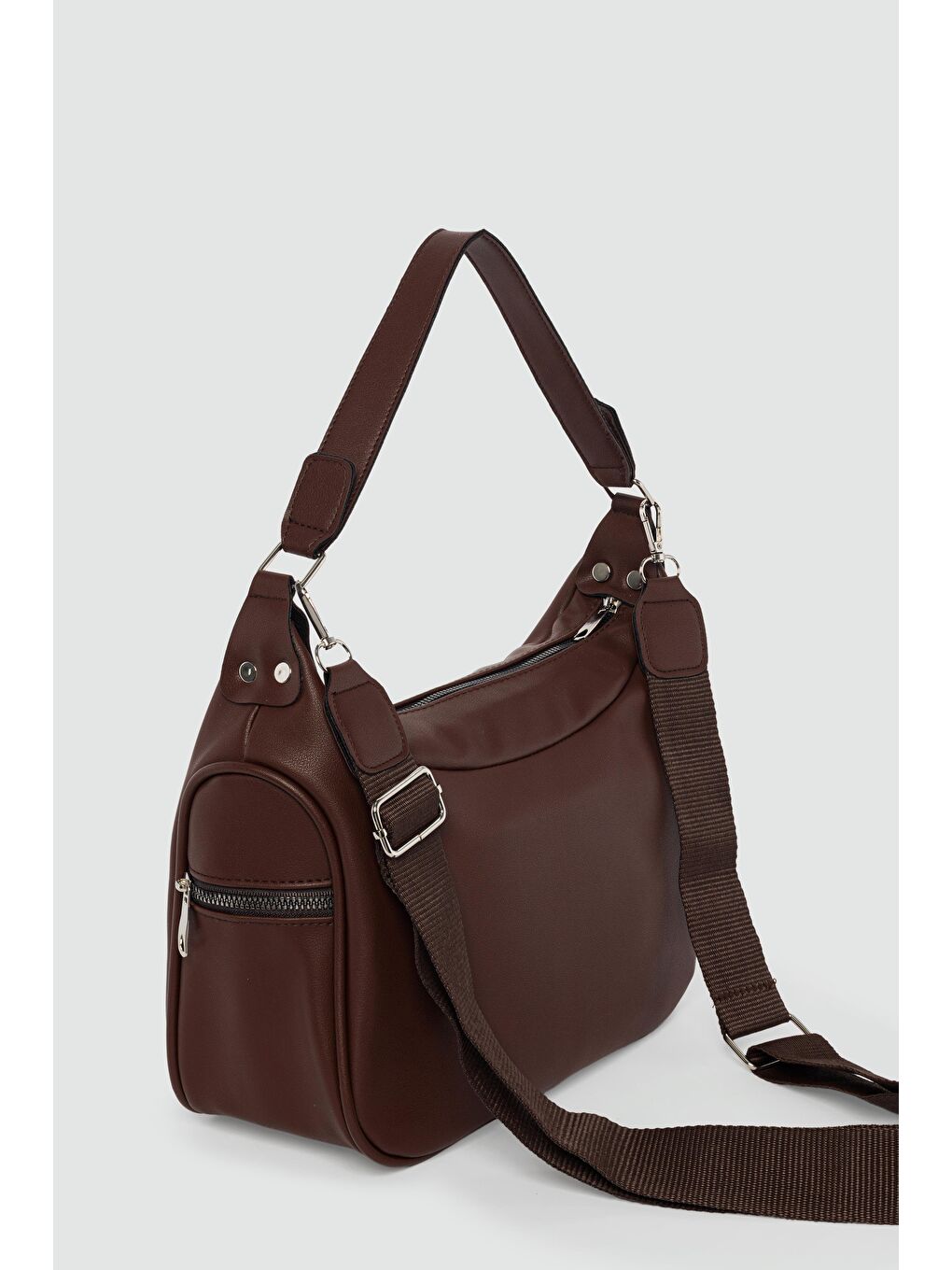 Kahverengi Este Omuz Çantası Fındık Kabuğu-2