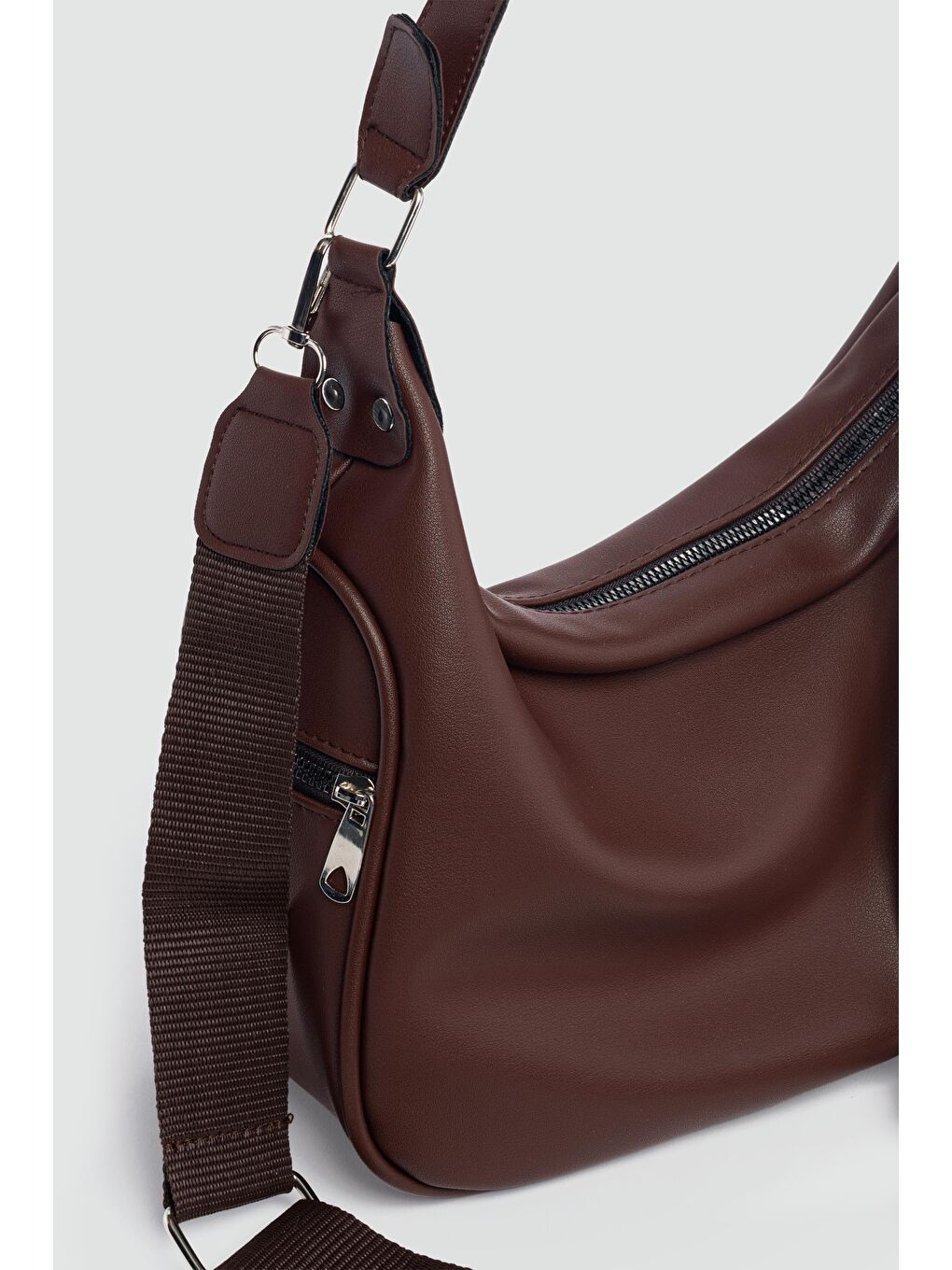 Kahverengi Este Omuz Çantası Fındık Kabuğu-3