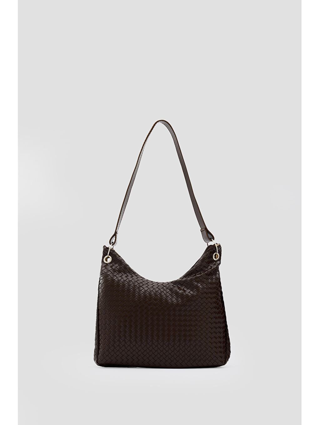 Kahverengi Valerie Örgülü Omuz Çantası Kahve-1