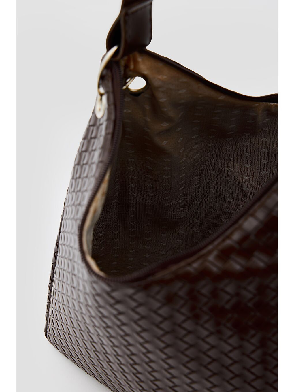 Kahverengi Valerie Örgülü Omuz Çantası Kahve-6