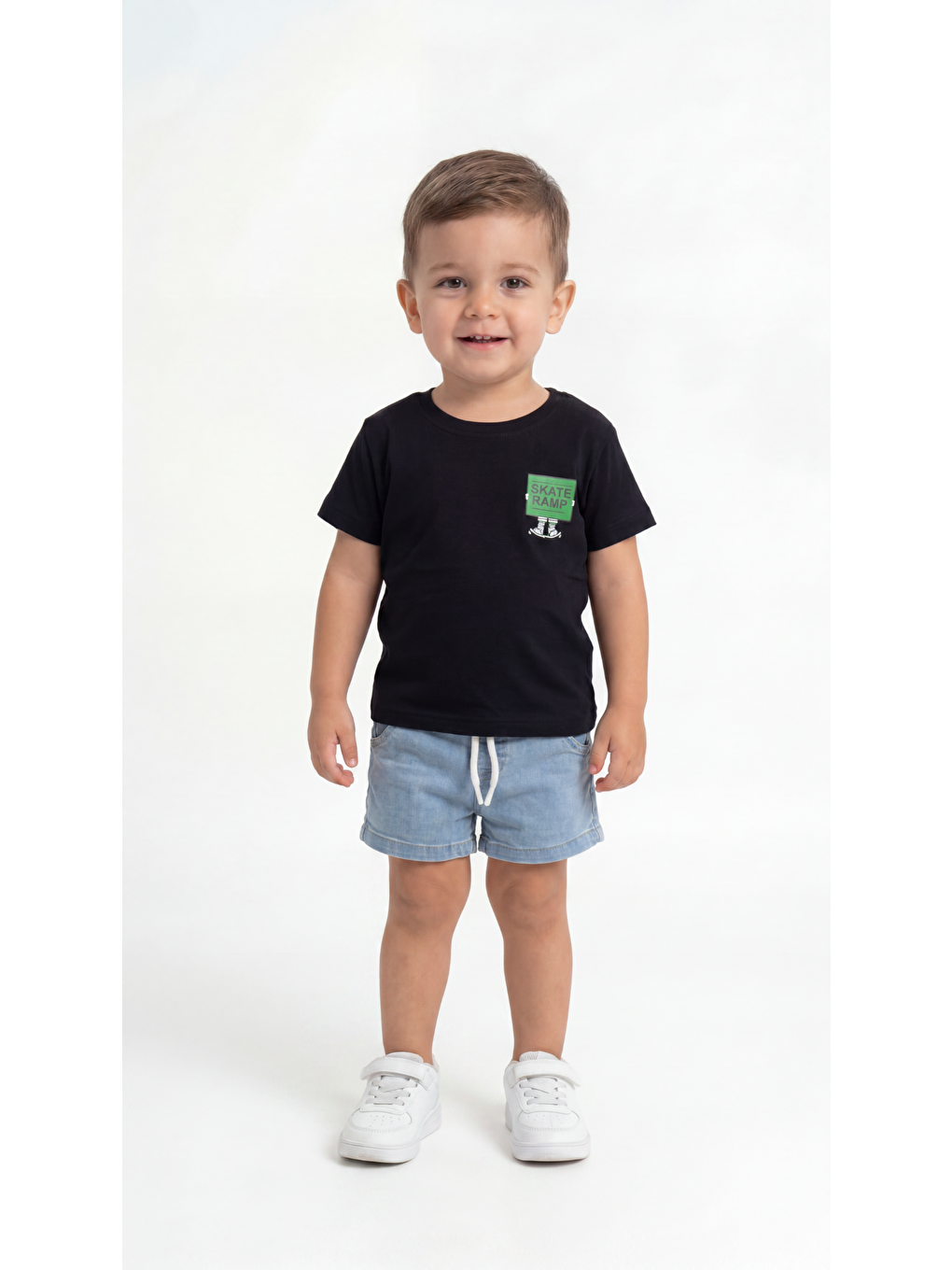 Siyah Skate Ramp Baskılı Erkek Bebek Alt Üst Takım-2