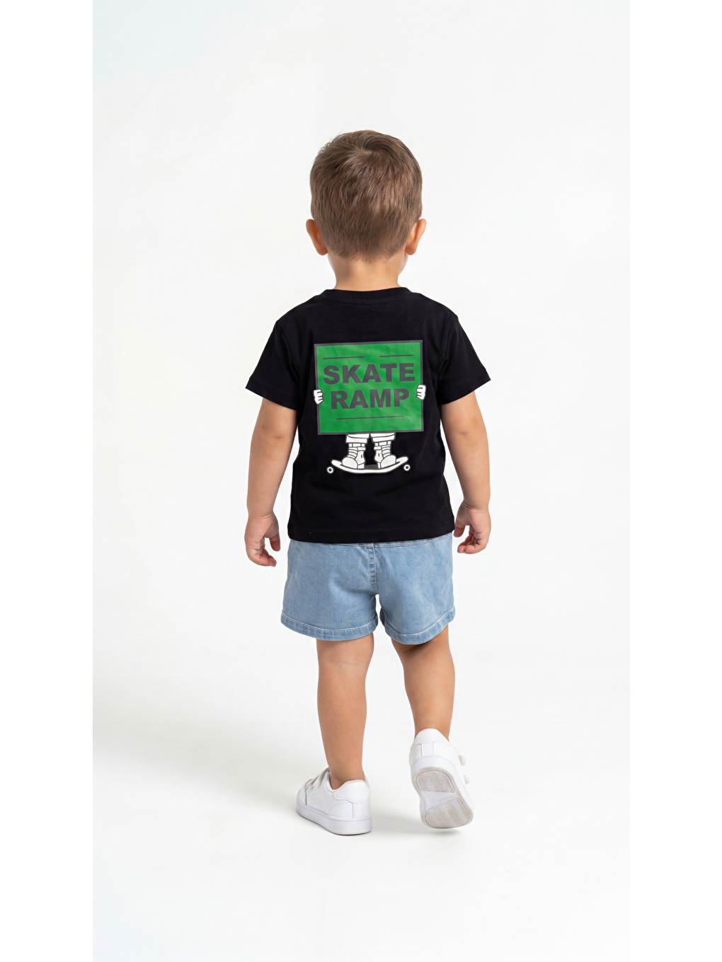 Siyah Skate Ramp Baskılı Erkek Bebek Alt Üst Takım-3