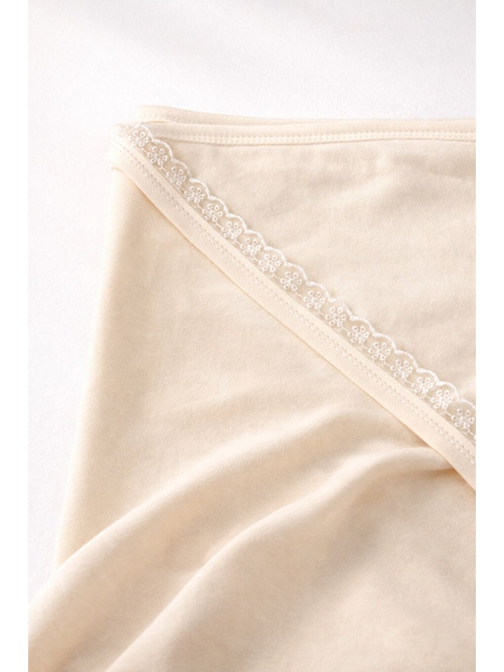 Ekru Kız Bebek Dantelli 5li Hastane Çıkış Seti Tulum Battaniye 90*90 Pamuklu Örtülü 0-3 ay-7