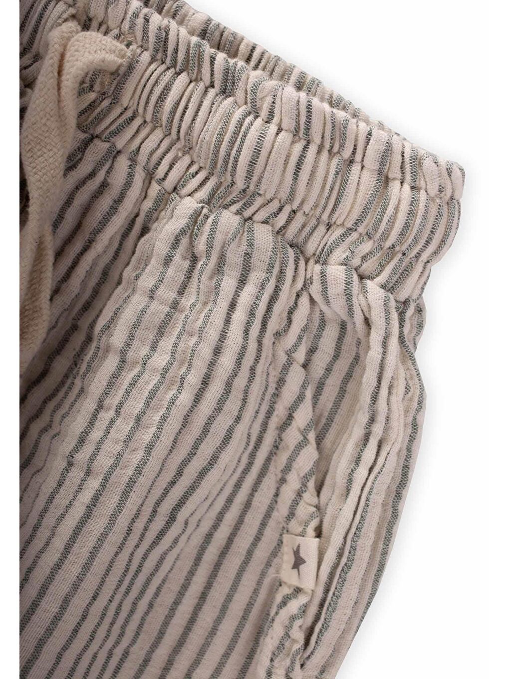 Müslin Pantolon 1-7 Yaş Yeşil İnce Çizgili-2