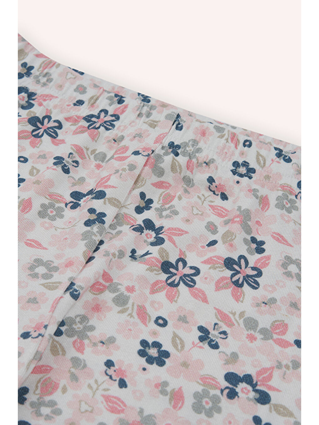 Kız Çocuk Çiçek Desenli Tayt Beyaz-2