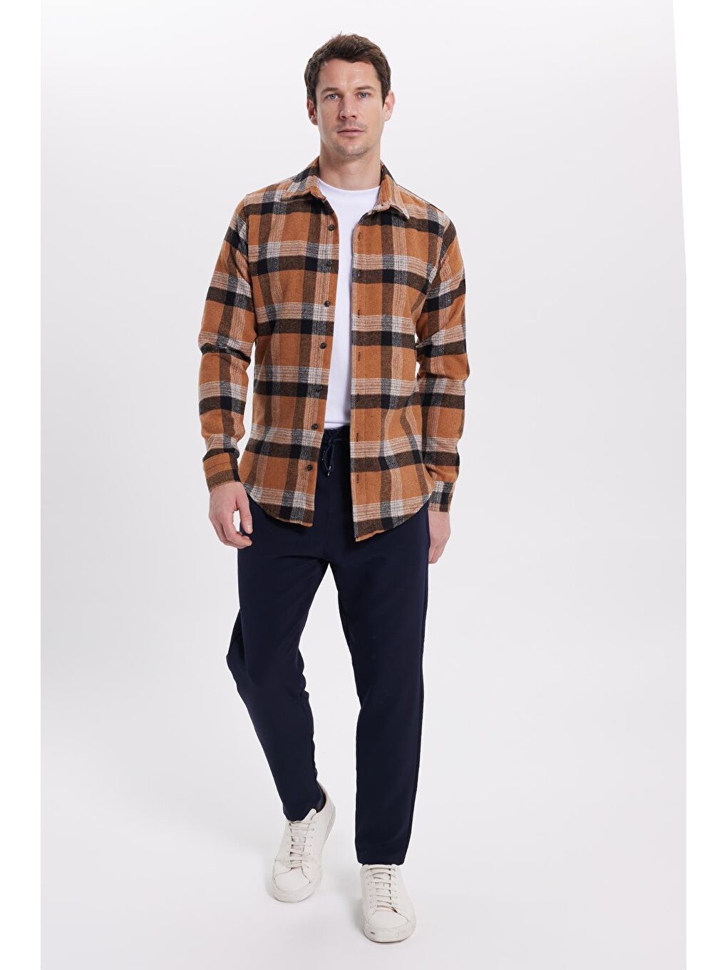Karışık Erkek Slim Fit Dar Kesim Kareli Kışlık Oduncu Gömlek-3