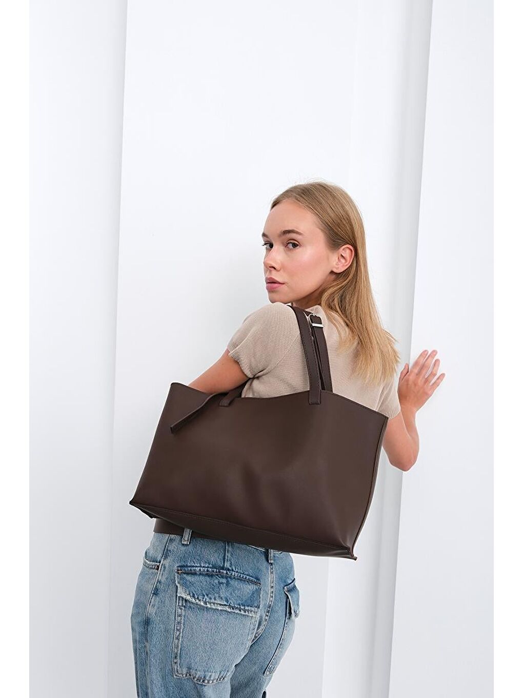 Kahverengi Joli Everyday Omuz Çantası Kahve-1