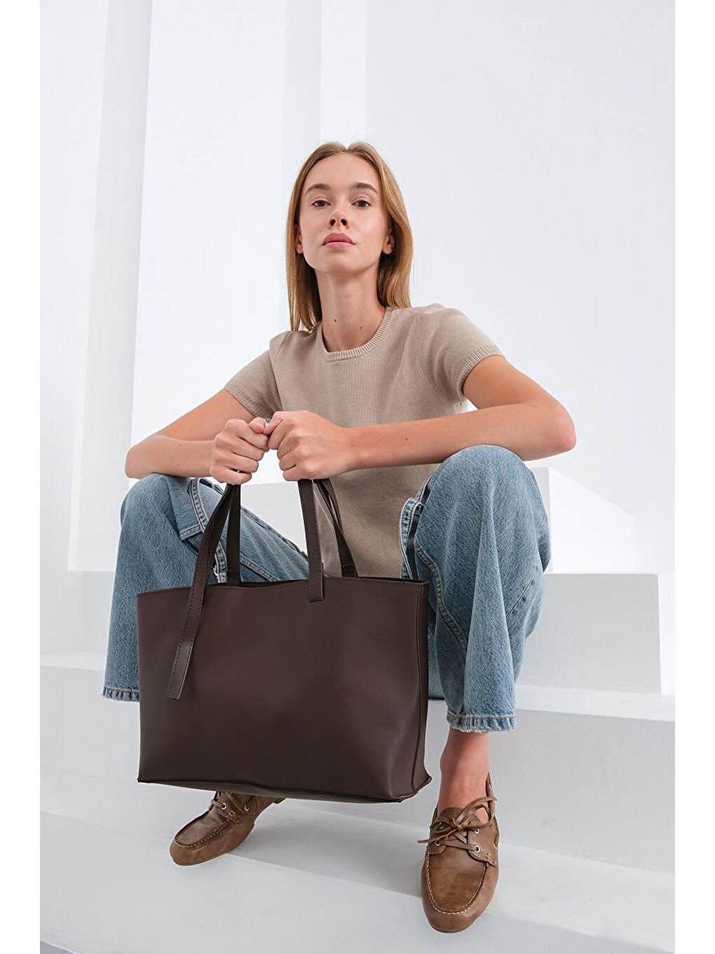 Kahverengi Joli Everyday Omuz Çantası Kahve-3