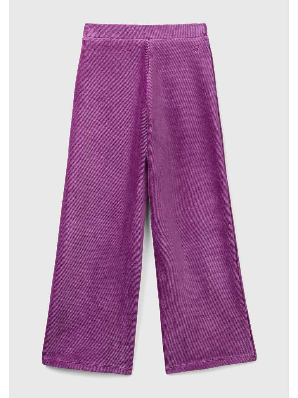Kız Çocuk Mor Arkası Logo İşlemeli Düz Palazzo Pantolon-1