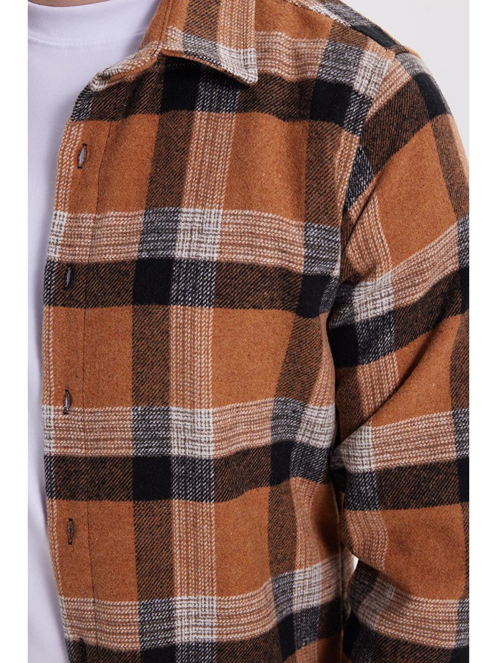 Karışık Erkek Slim Fit Dar Kesim Kareli Kışlık Oduncu Gömlek-5