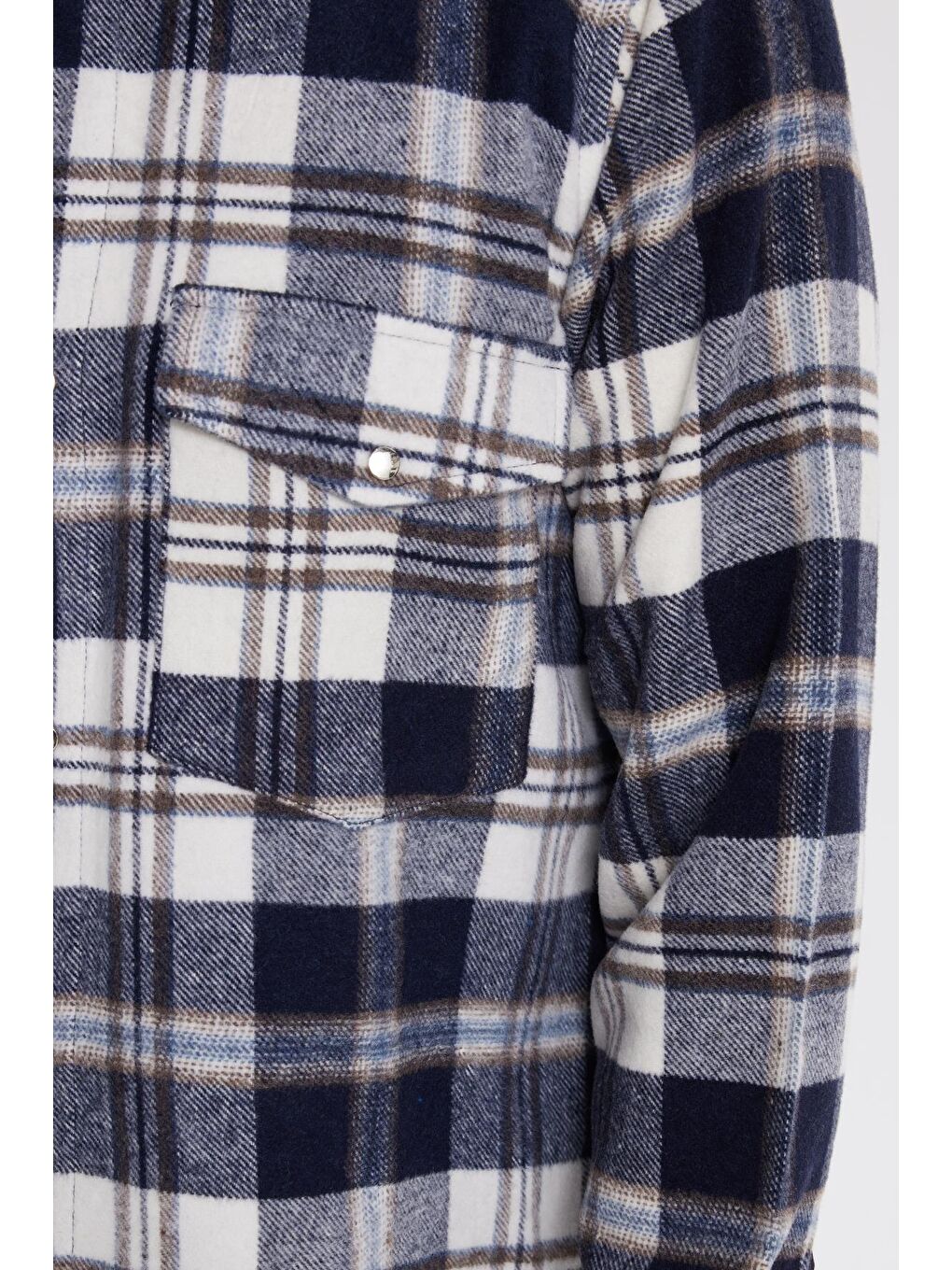 Karışık Erkek Regular Fit Rahat Kesim Kışlık Kareli Çift Cepli Çıtçıtlı Gömlek-2