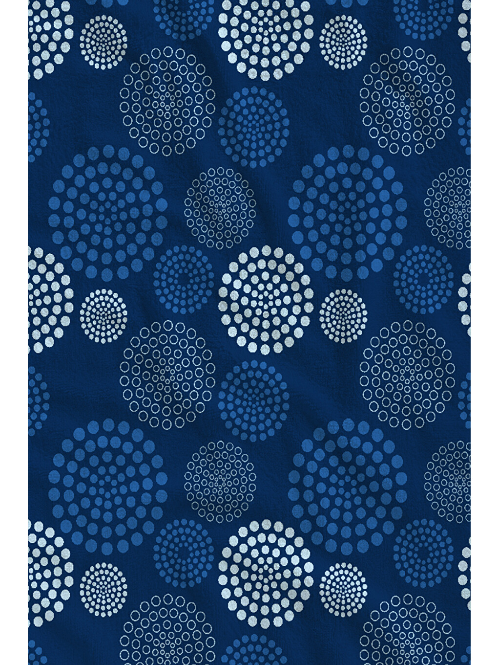 Lacivert Daire Ve Deniz Motifli Desenli 70x150 Cm Dijital Baskılı Plaj Ve Banyo Havlusu-1