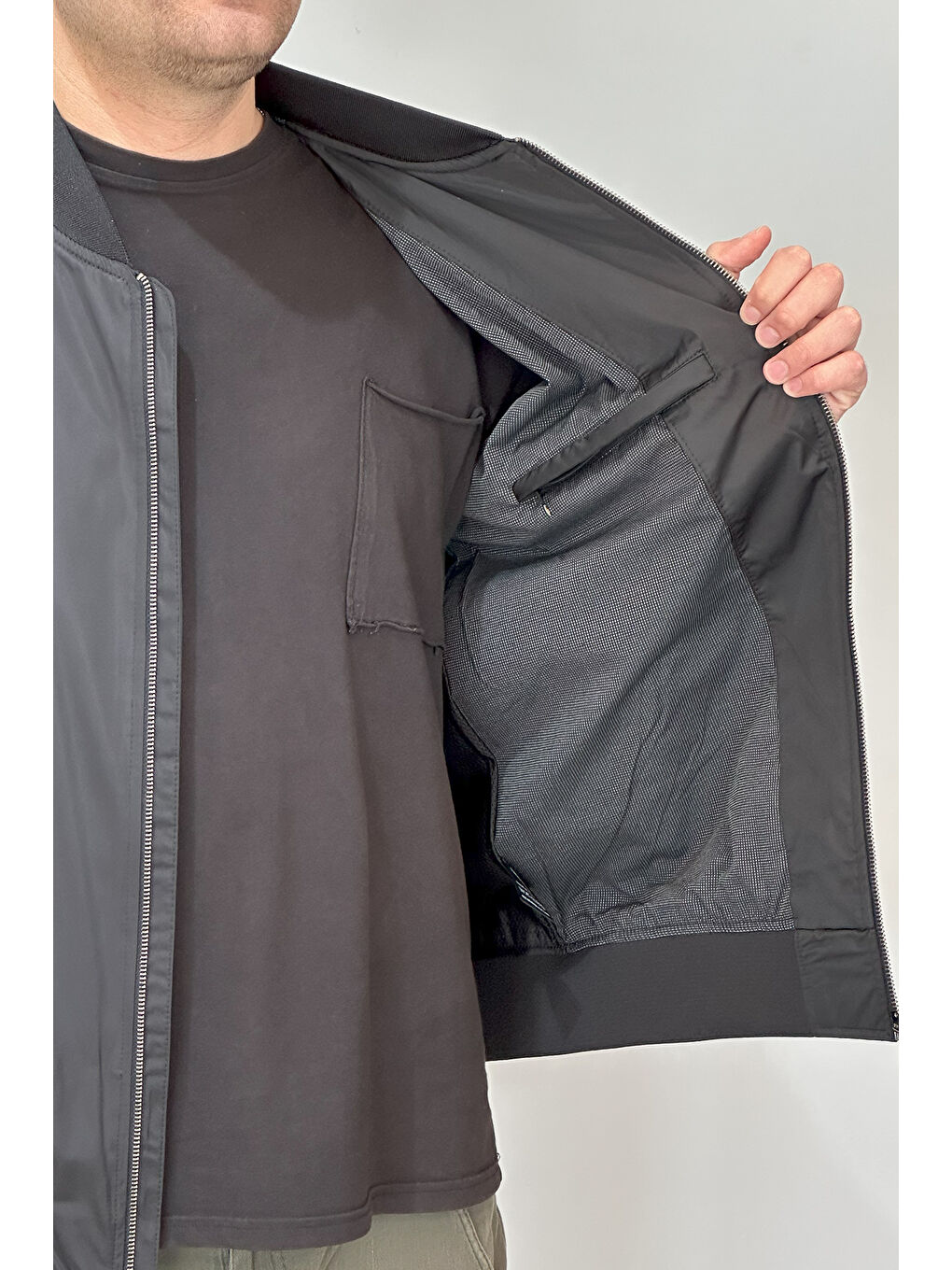 Erkek Kolej Yaka Mevsimlik Ceket Tek Üst REU-9127 Siyah-1