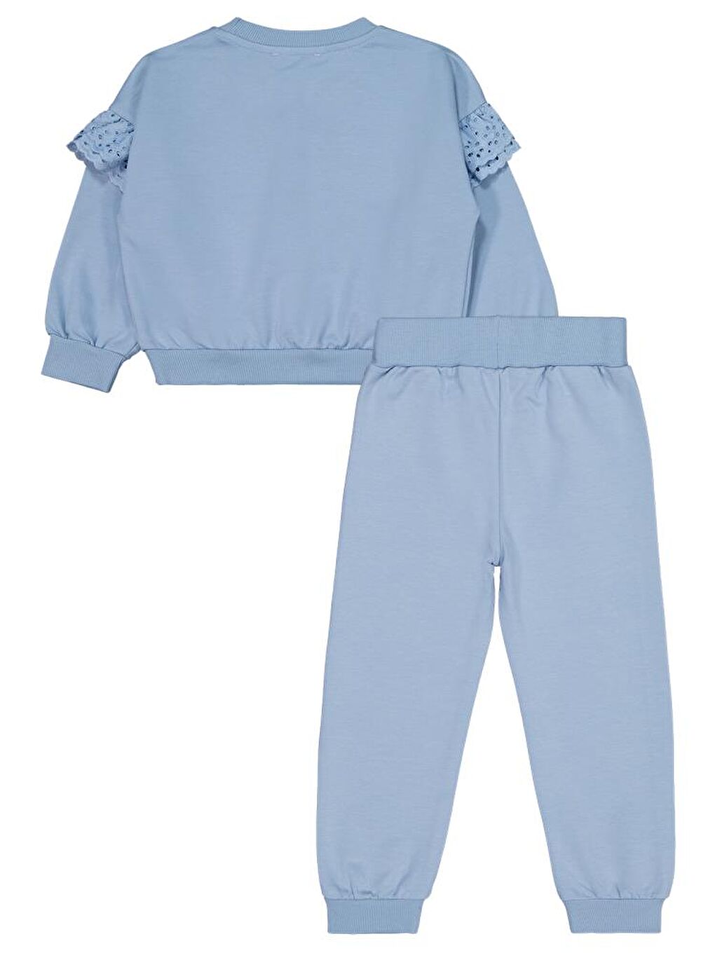 Girls Kolu Fırfırlı 2-5 Yaş Eşofman Takımı - Mavi 3-4 Yaş-1