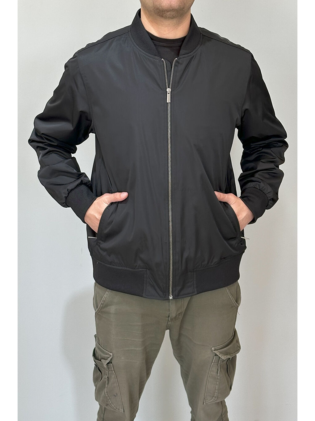 Erkek Kolej Yaka Mevsimlik Ceket Tek Üst REU-9127 Siyah-2