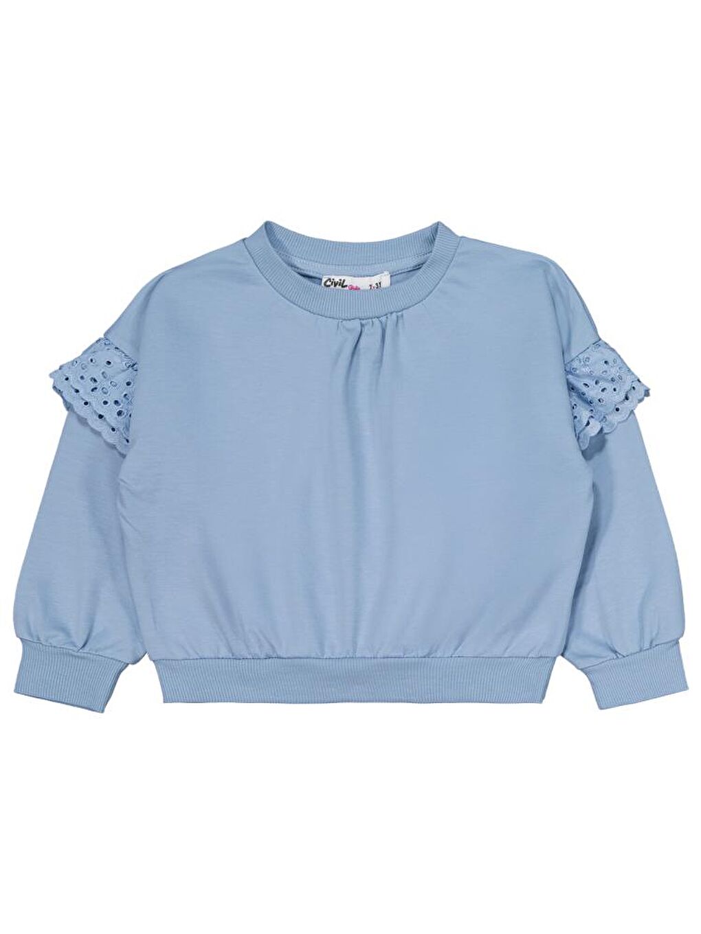 Girls Kolu Fırfırlı 2-5 Yaş Eşofman Takımı - Mavi 3-4 Yaş-2