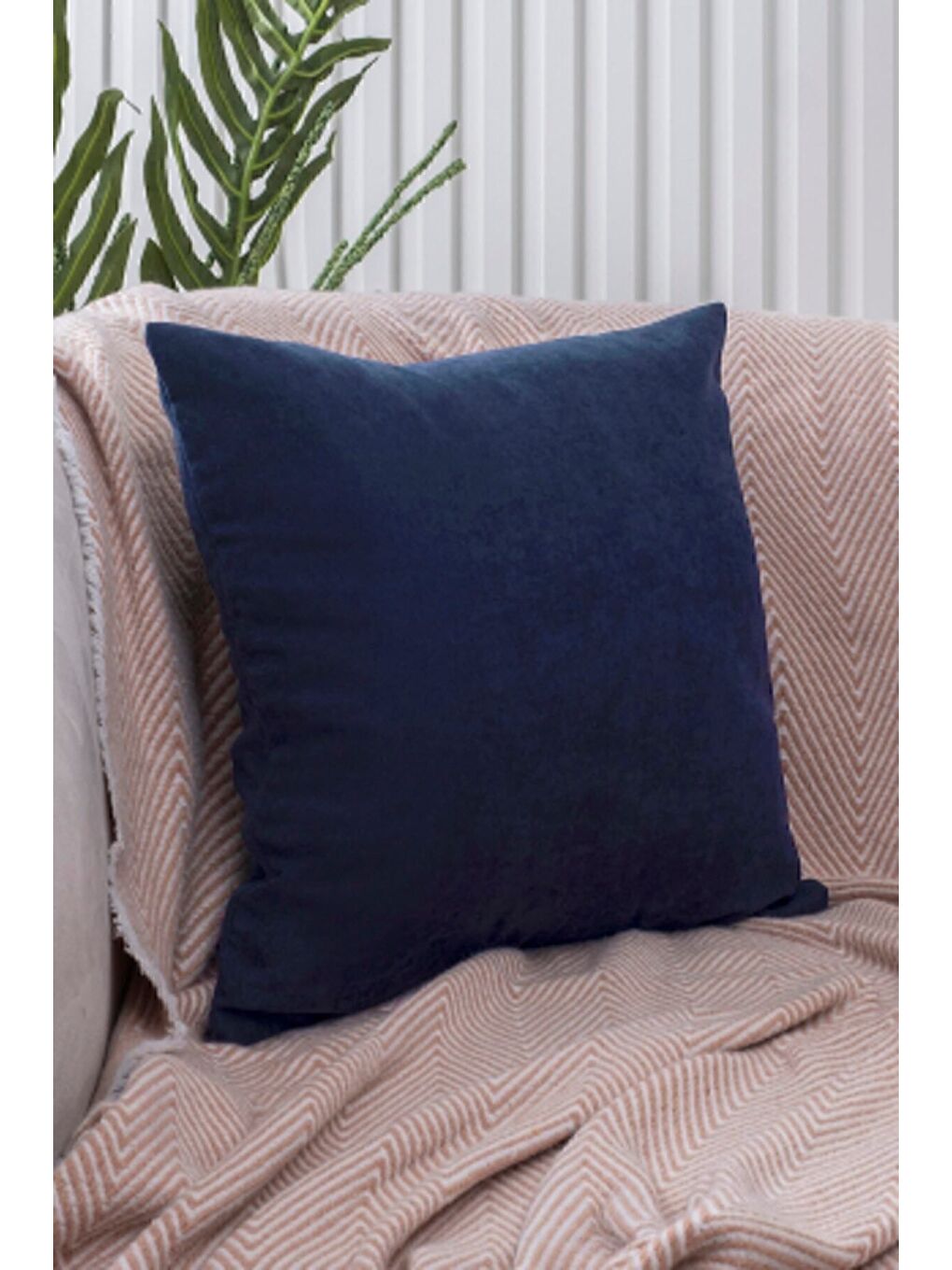 Lacivert Kırlent Kılıfı Dekoratif Sade Panoroma 206