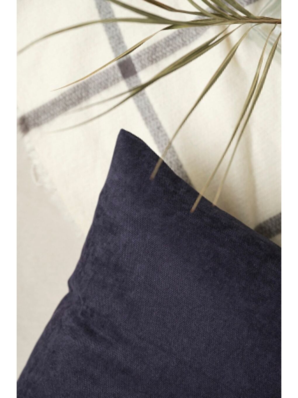 Lacivert Kırlent Kılıfı Dekoratif Sade Panoroma 206-2