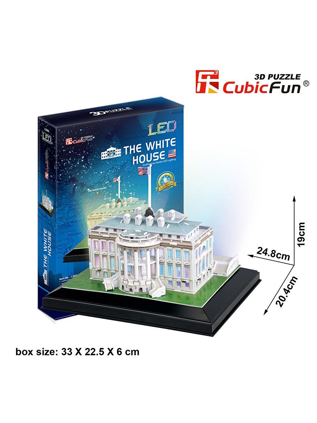 Cubic Fun Karışık 3D 56 Parça Led Puzzle Beyaz Saray - ABD - 4