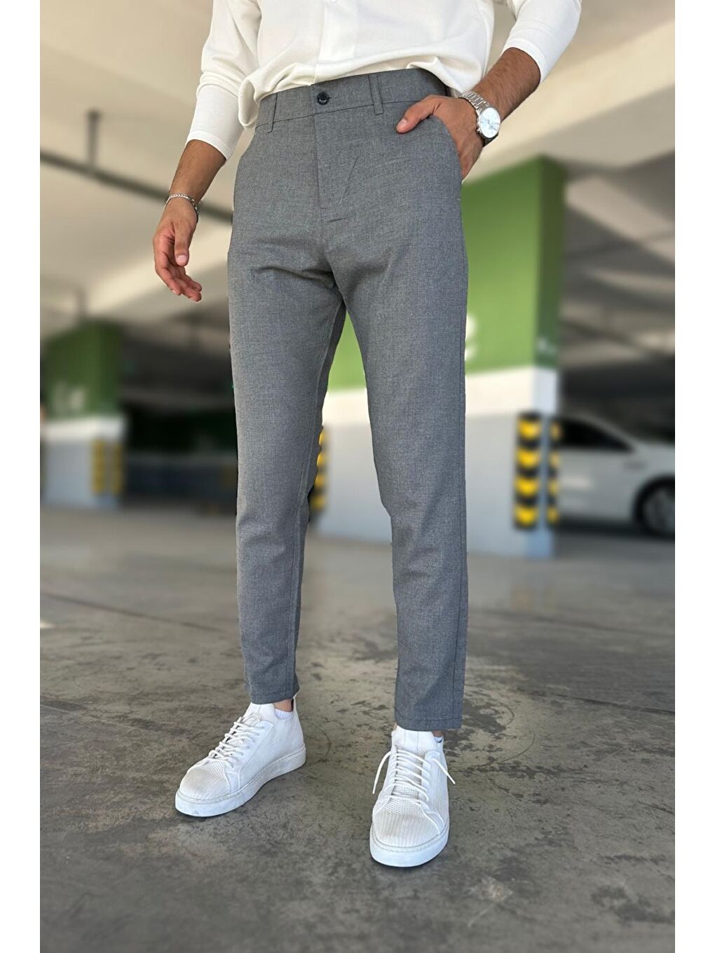 Oksit Antrasit Hel 779 Slim Fit Pamuklu Casual Okul Kumaş Pantolon