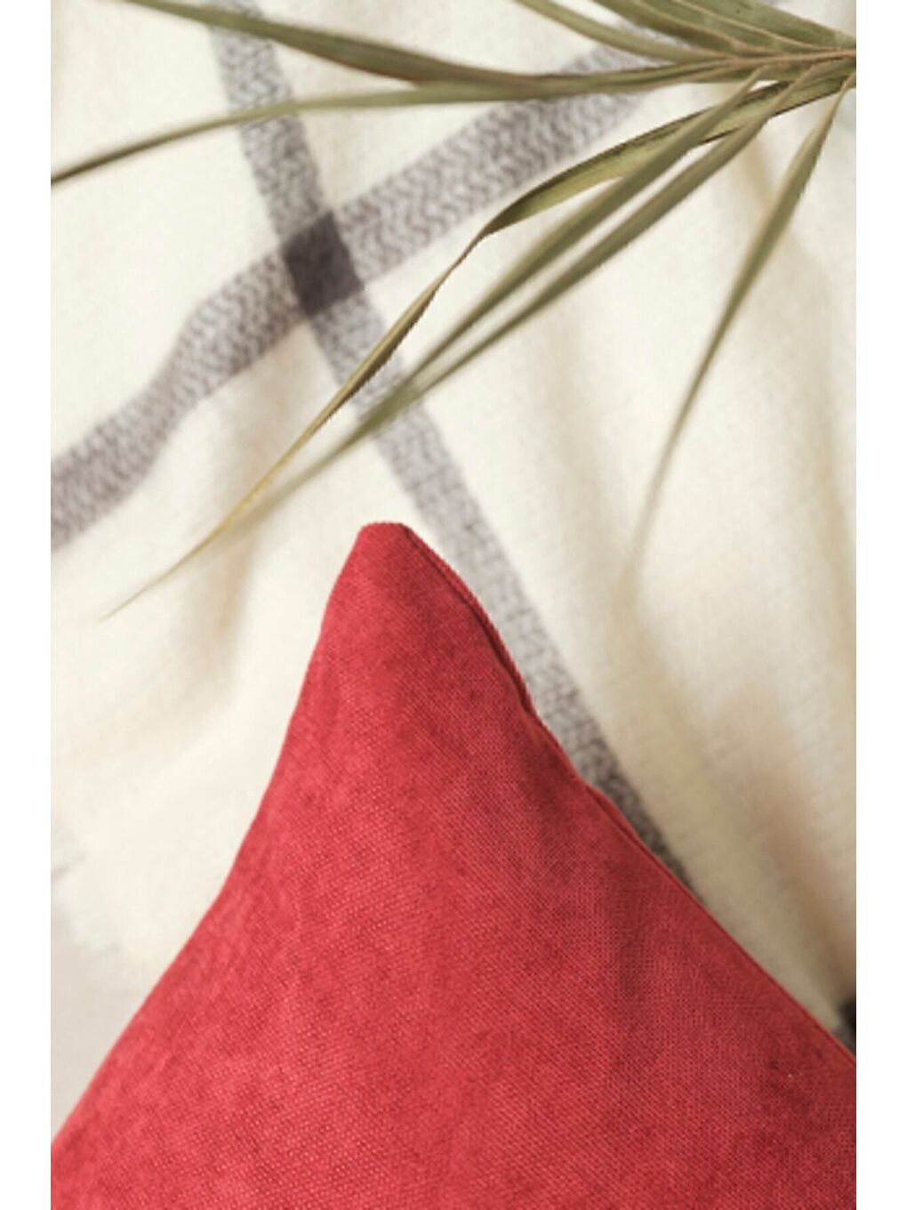 Bordo Kırlent Kılıfı Dekoratif Sade Panoroma 197-2