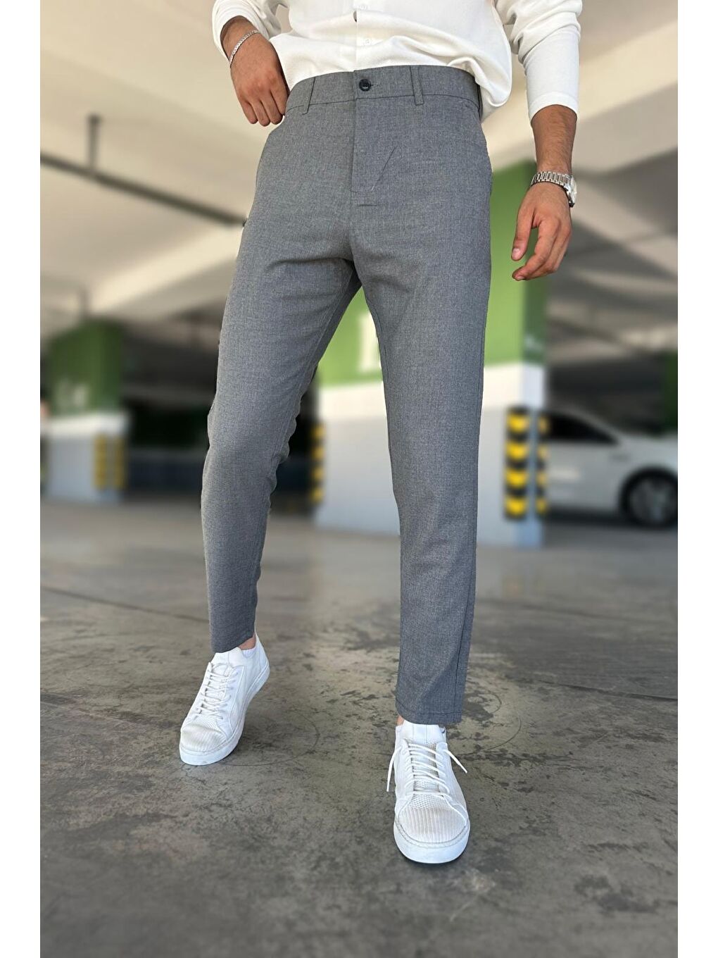 Oksit Antrasit Hel 779 Slim Fit Pamuklu Casual Okul Kumaş Pantolon - 1