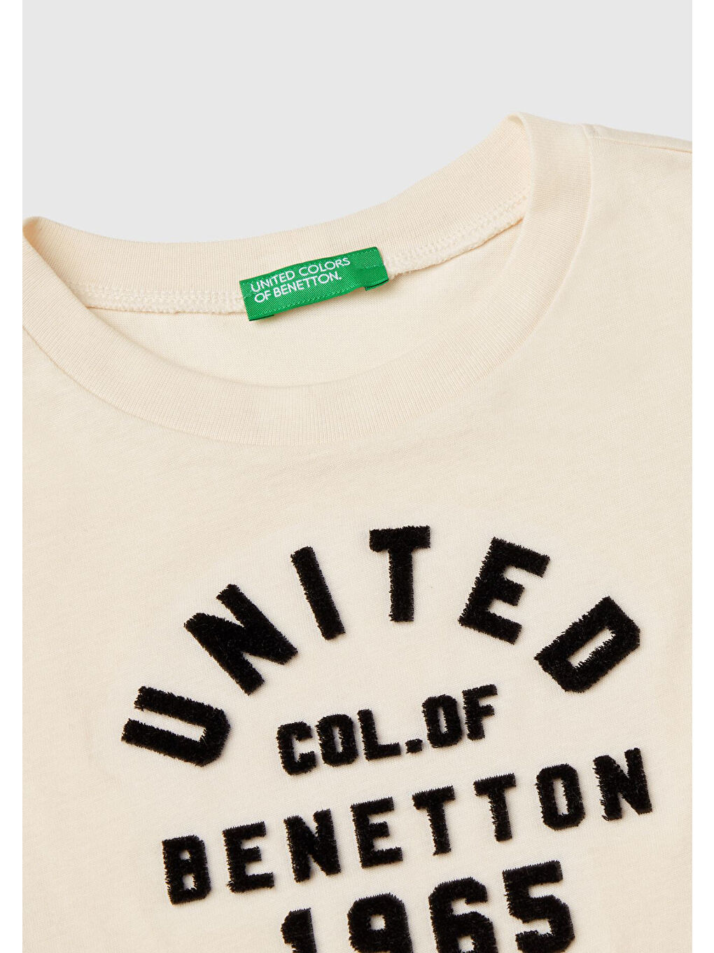 United Colors Of Benetton Erkek Çocuk Ekru Önü Logo İşlemeli Uzun Kollu T-Shirt - 2