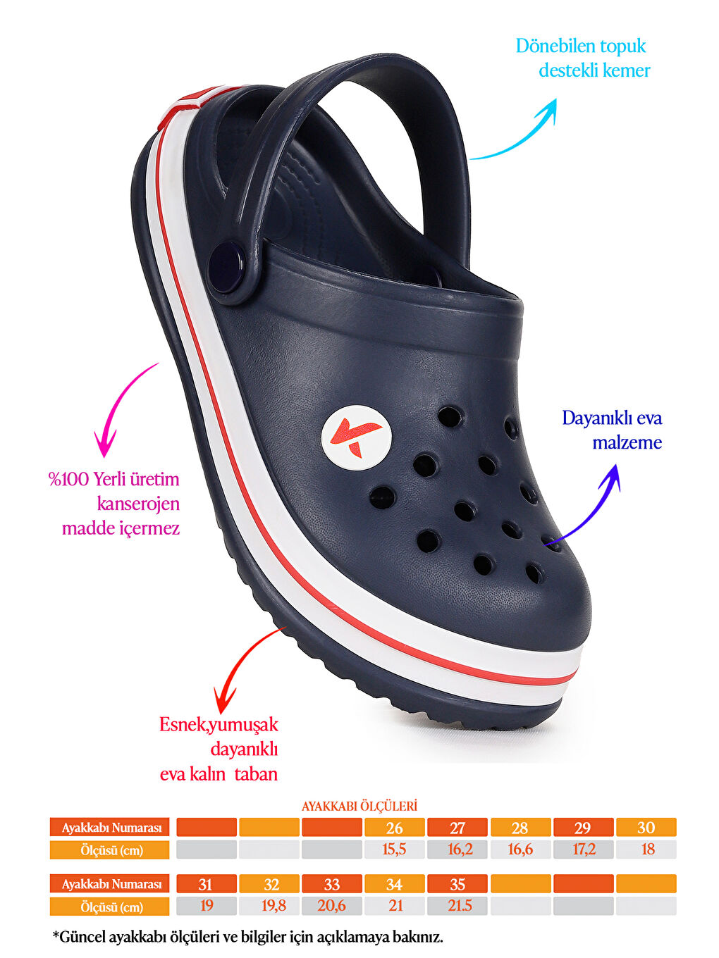 Lacivert Magda Eva Plaj Havuz Okul Kreş Erkek Çocuk Terlik-3