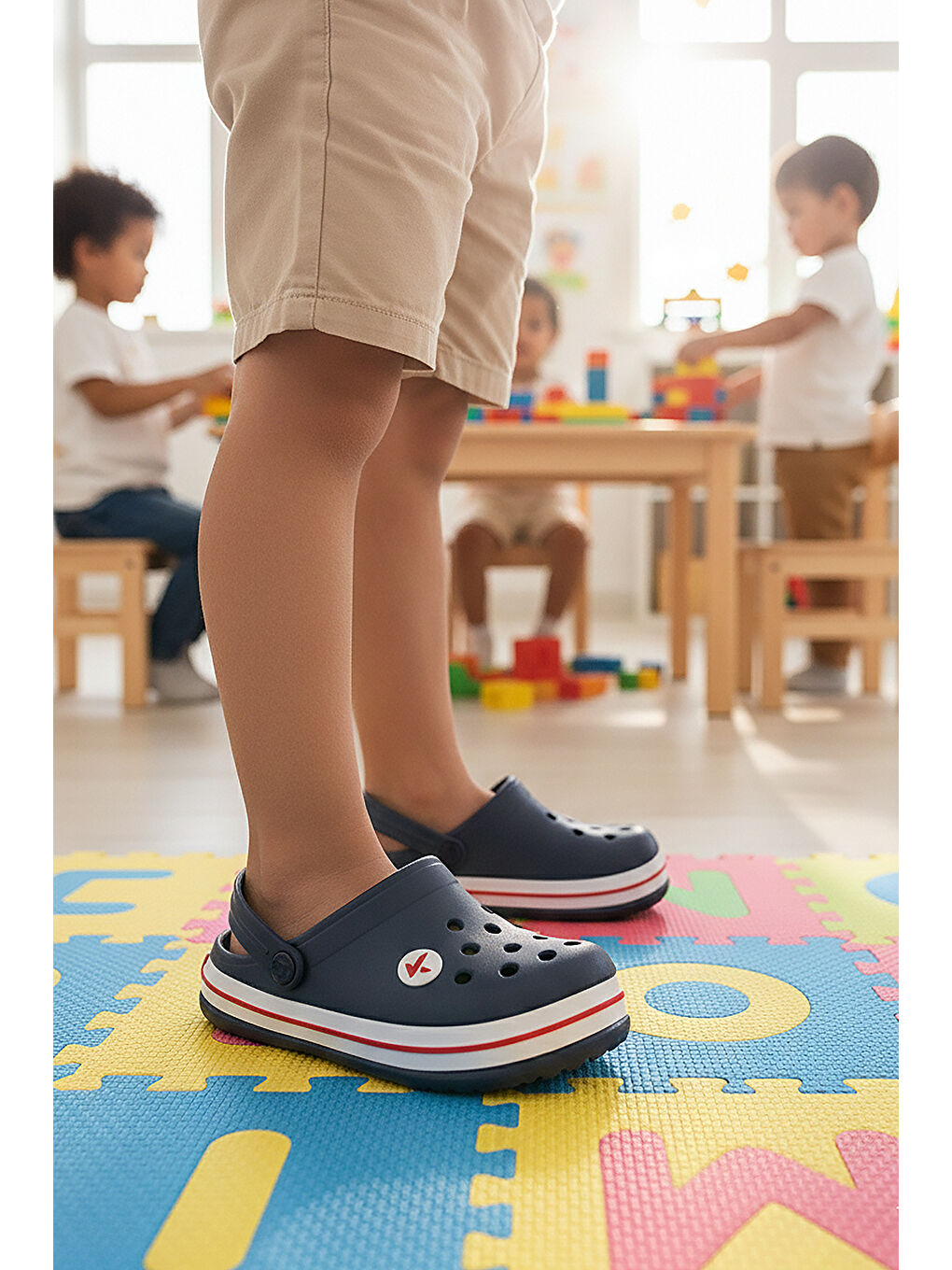 Lacivert Magda Eva Plaj Havuz Okul Kreş Erkek Çocuk Terlik-4