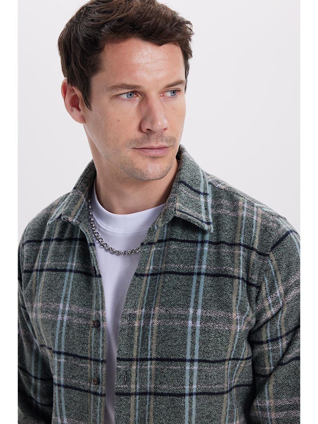 Karışık Erkek Slim Fit Dar Kesim Kareli Kışlık Oduncu Gömlek-1