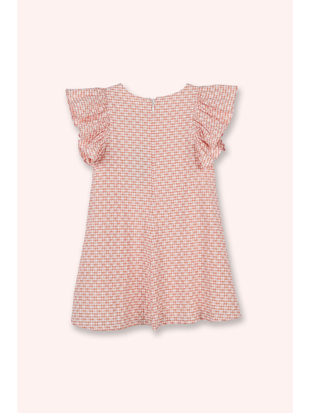 Pembe Kız Çocuk Çiçek Desenli Elbise Somon-2