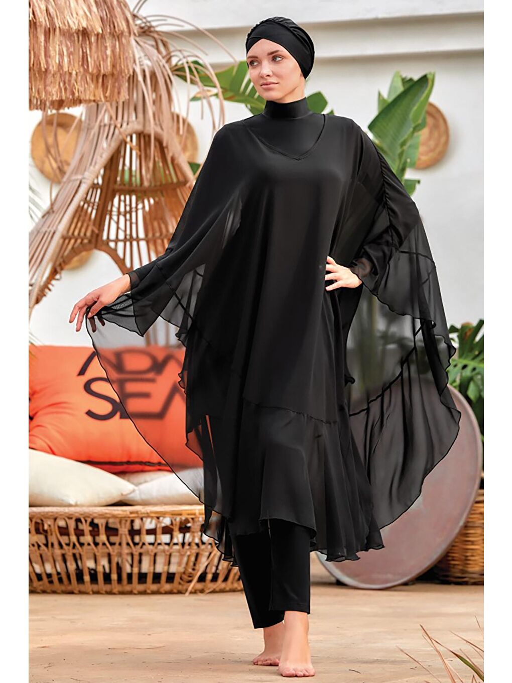 Pareo Mayo Üzerine Kaftan Siyah 6050