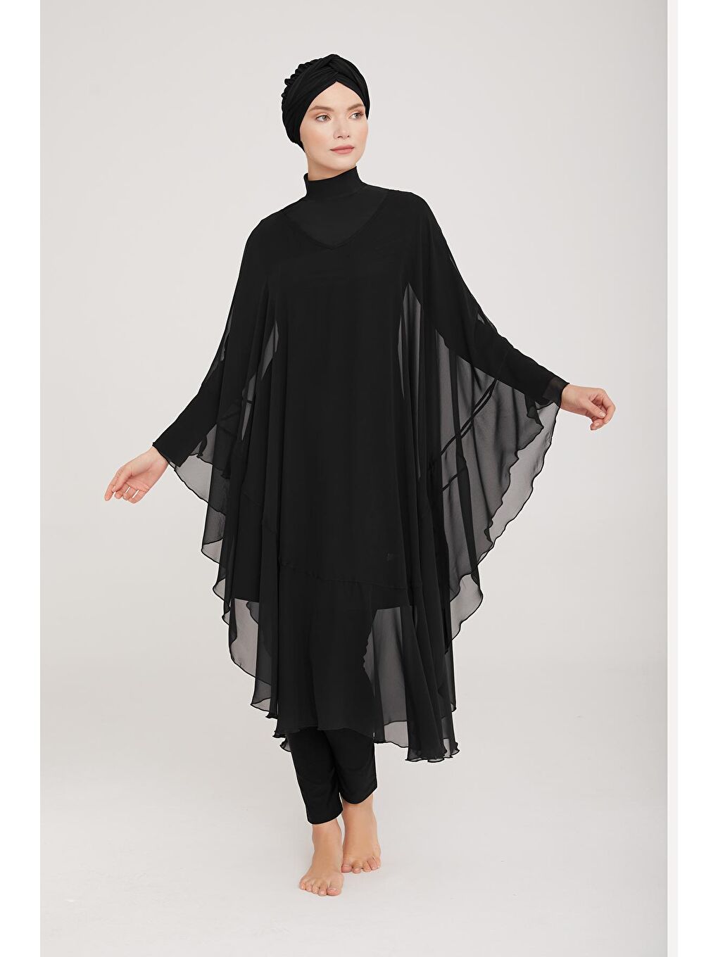 Pareo Mayo Üzerine Kaftan Siyah 6050-1