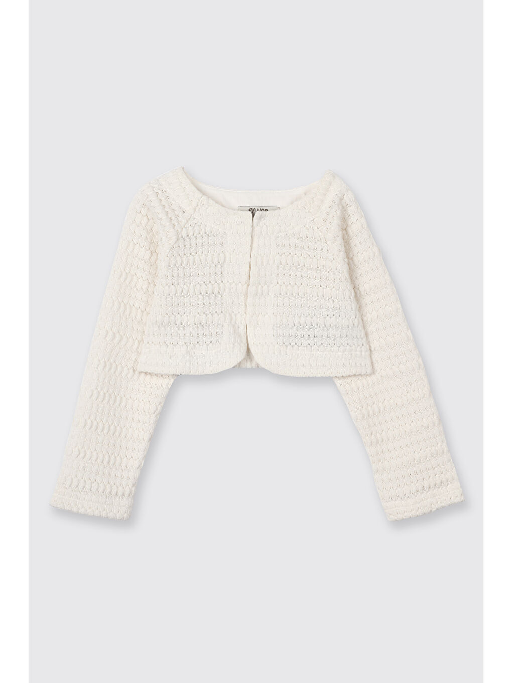 Kız Çocuk Örme Triko Hırka Ekru-4