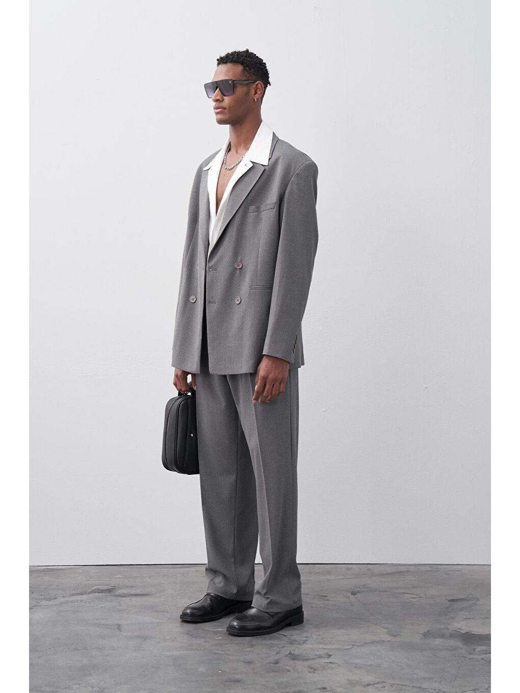 Rahat Kalıp Kruvaze Takım Elbise Antrasit-1