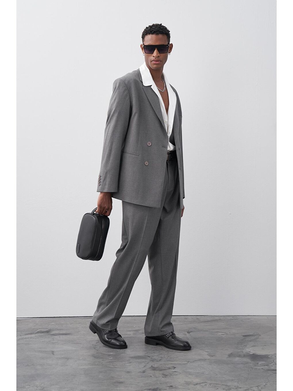 Rahat Kalıp Kruvaze Takım Elbise Antrasit-3