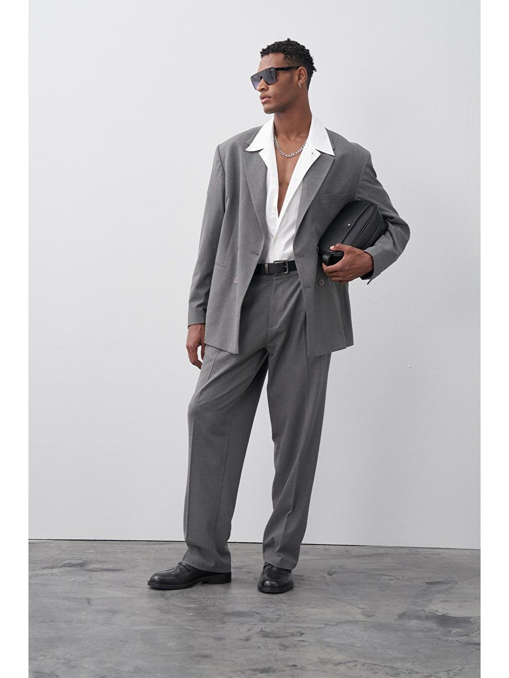 Rahat Kalıp Kruvaze Takım Elbise Antrasit-4