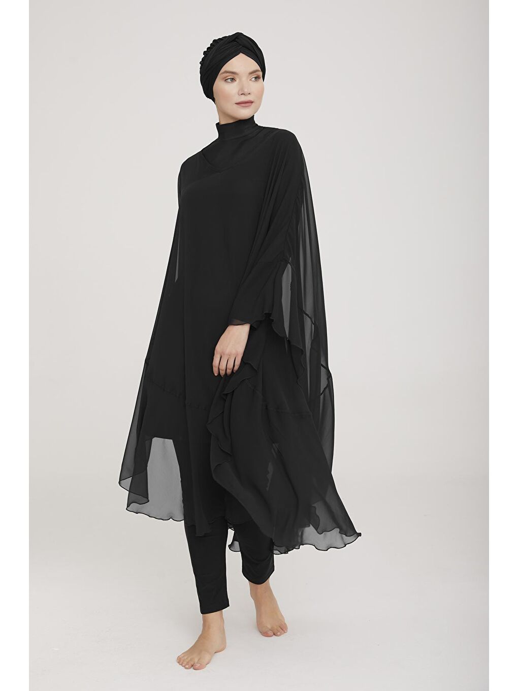 Pareo Mayo Üzerine Kaftan Siyah 6050-3
