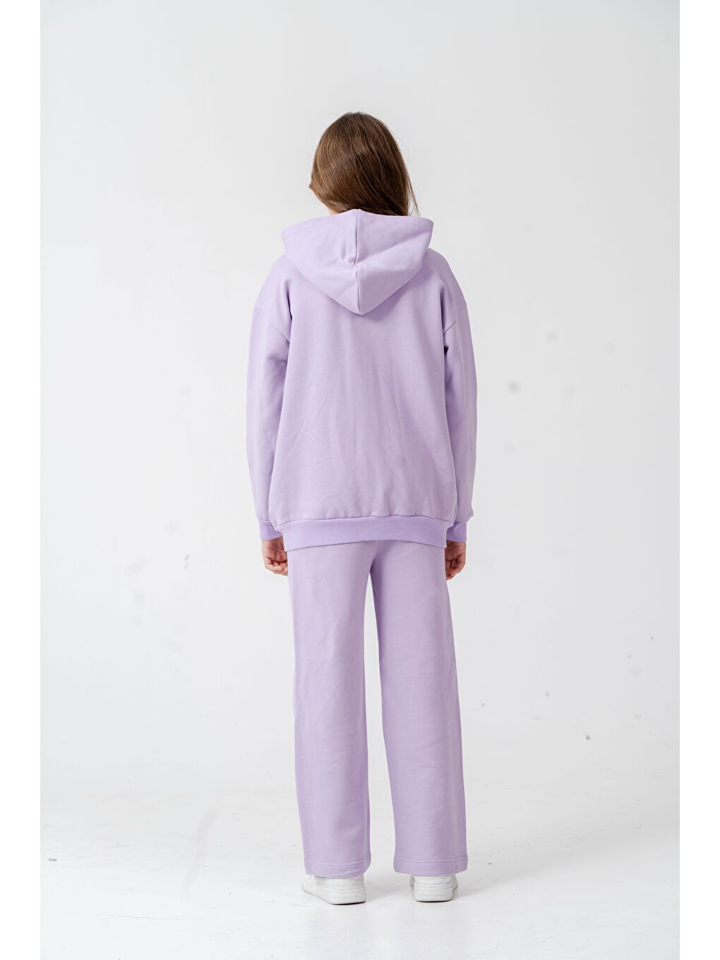 Lila Sports Academy College Team Us-86 Nakışlı Kapüşonlu Ön Fermuarlı Kız Çocuk Alt Üst Eşofman Takımı-6