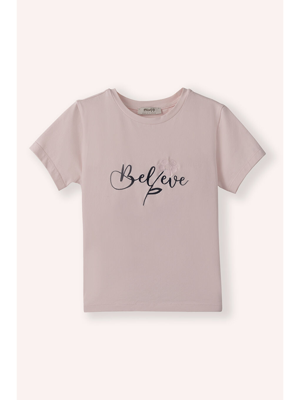 Kız Çocuk Nakış Detaylı T-Shirt Pembe