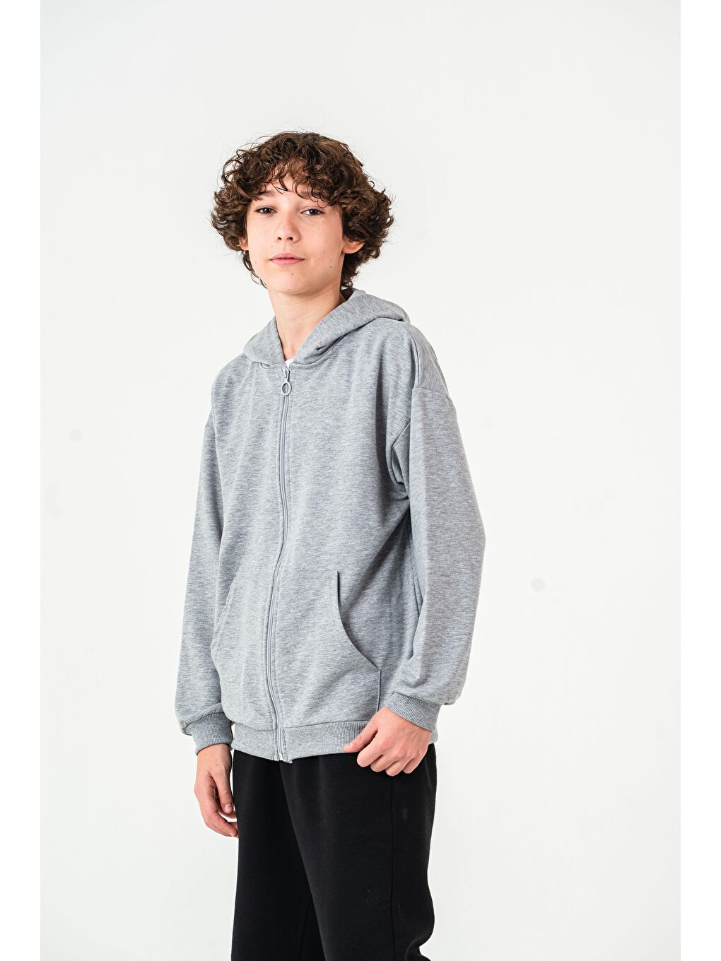 Gri Basic Erkek Çocuk Ceket-1