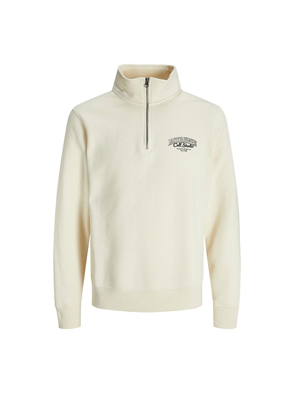 Makoto Half Zip Erkek Ekru Dik Yaka Sweatshirt