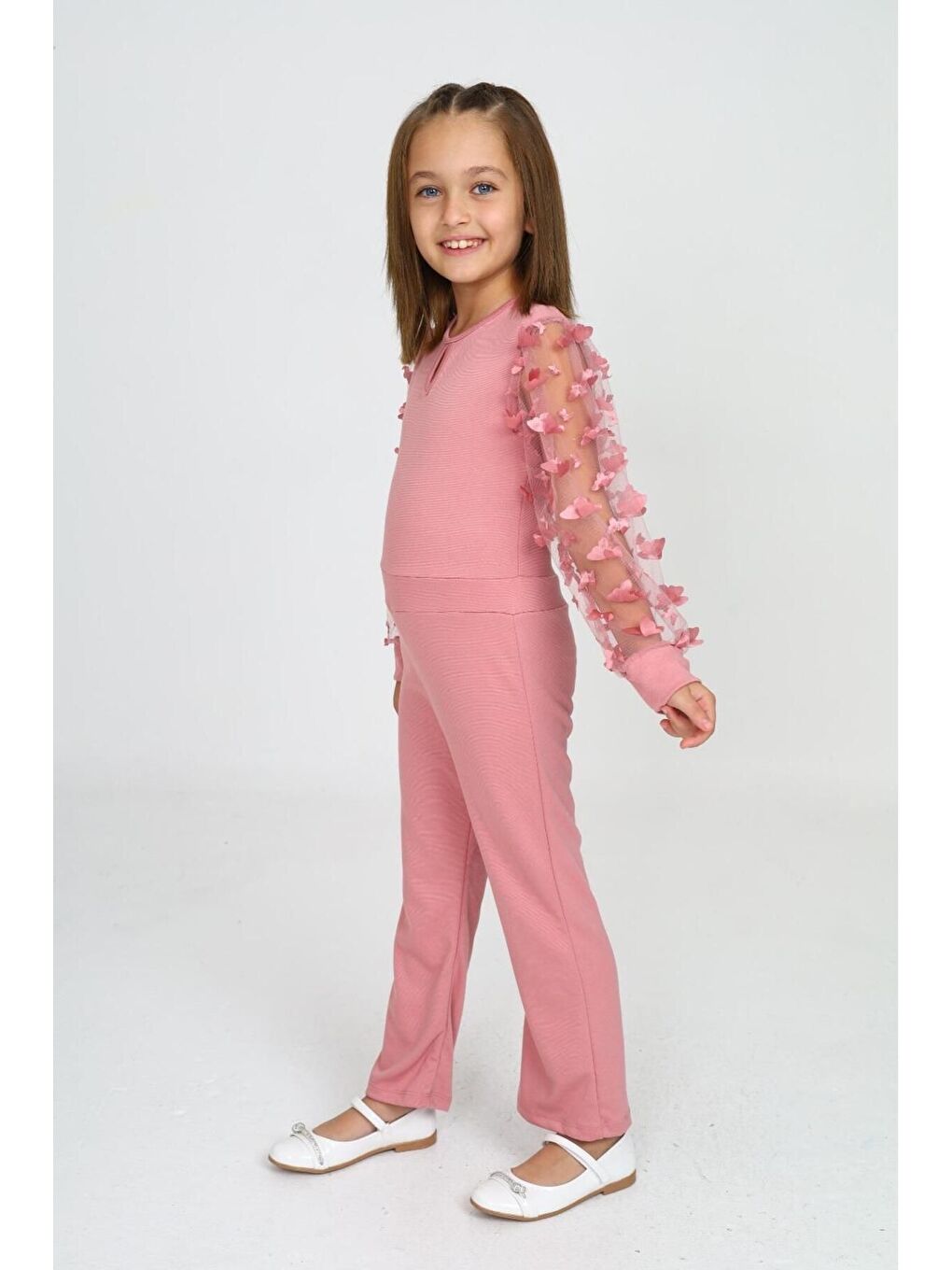 Pembe Tül Kol Detaylı Tulum Gece Ve Parti Kıyafeti-1