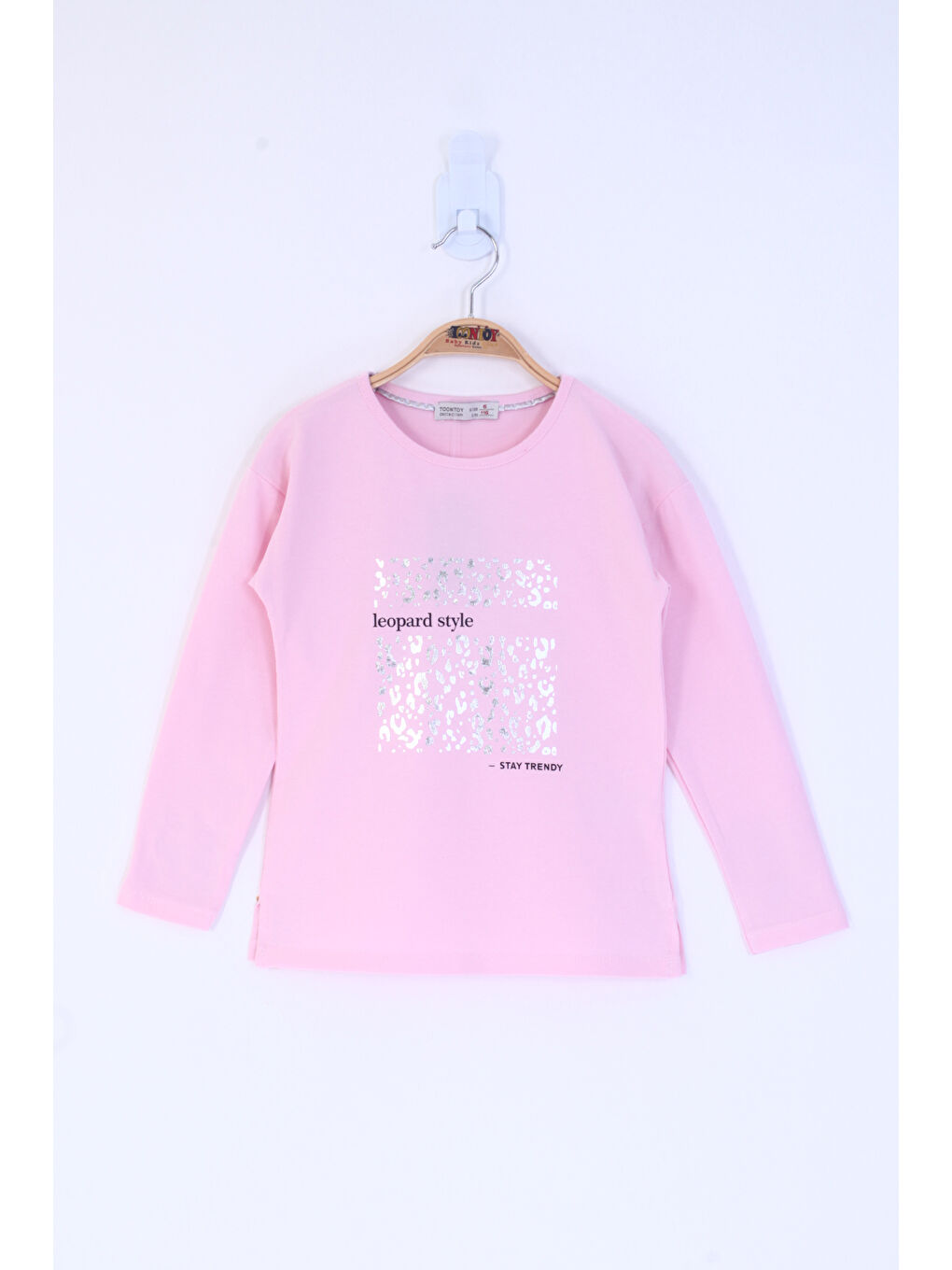 Pembe Kız Çocuk Leopard Style Baskılı Tişört